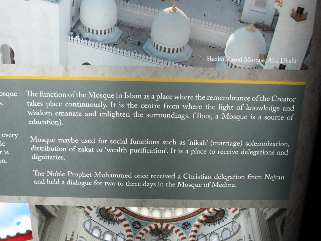 Display at the Sultan Masjid, Singapore.